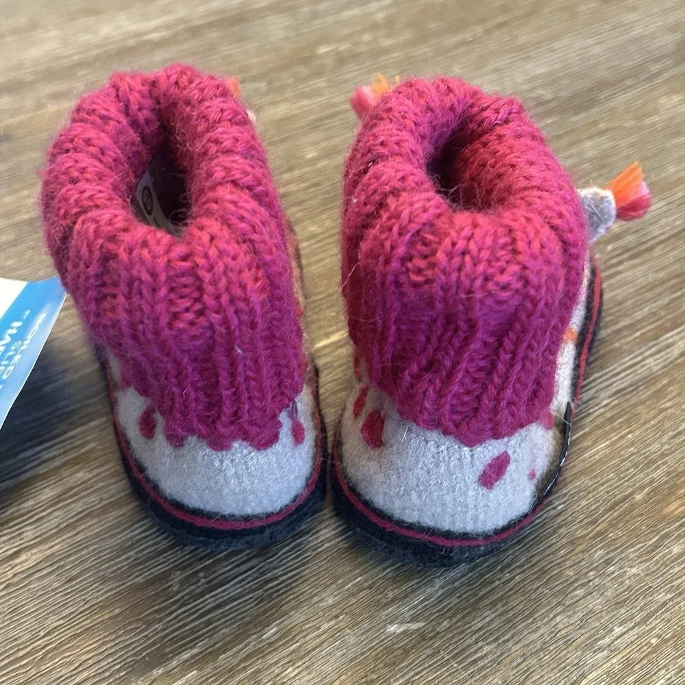 Haflinger Garnet Hill Kids Boiled Wool Llama Slippers Size 05 Toddler New
